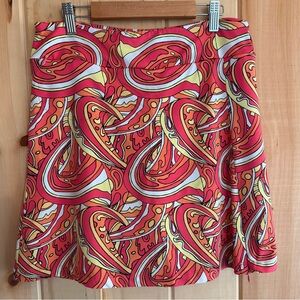 Lulu-B Abstract Skort with Zipper Slit